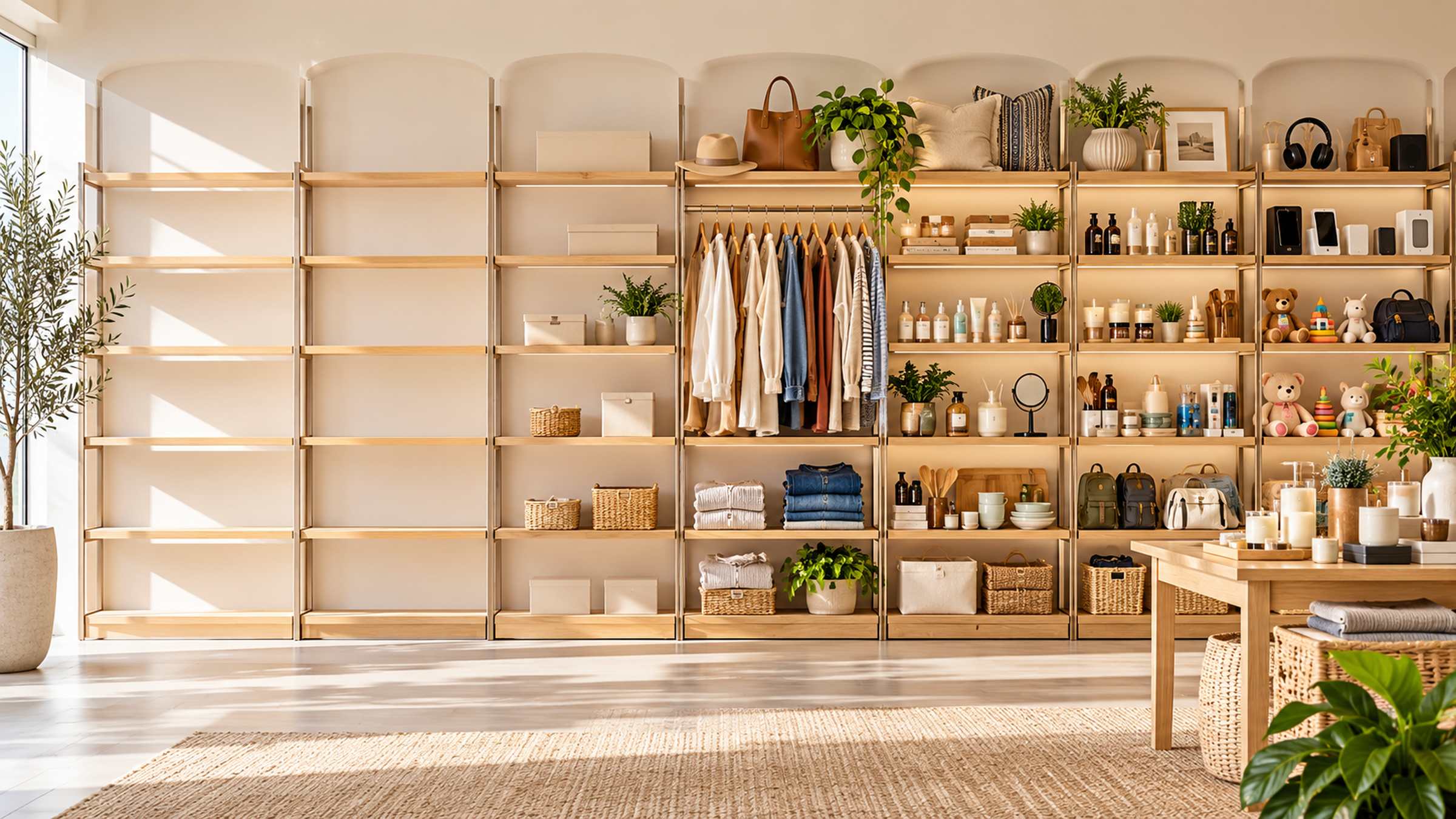 Retail shelves going from empty to fully stocked